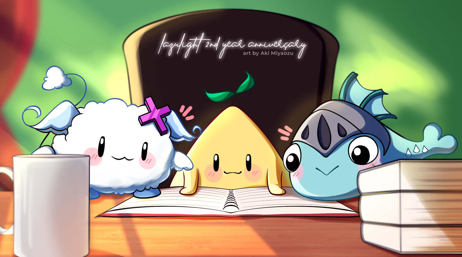 Lazulight 2nd Year Anniversary Mascot Art for "Moments with You", a fansong+MV for Lazulight's 2nd anniversary (2023)