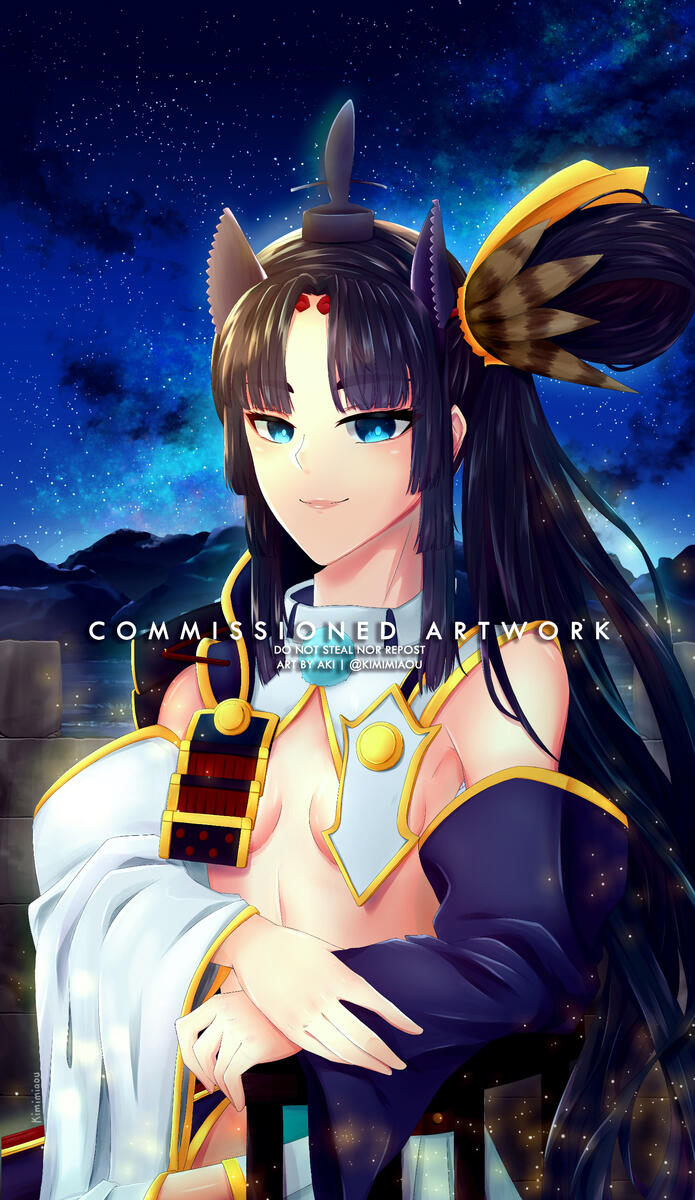 Ushiwakamaru in Mona Lisa Pose (Commission, 2020)