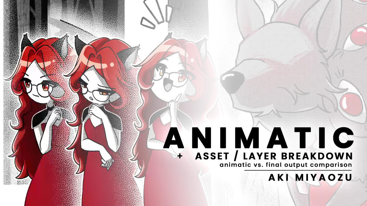 【Animatic vs. Final】 "Werewolf goes VROOM!" / Vtuber Animated Clip, Before and After